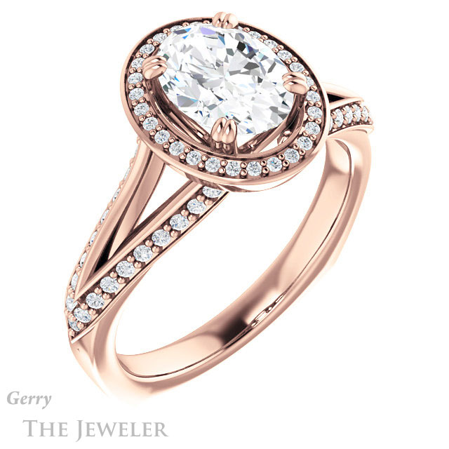Oval Shaped Forever One Moissanite Engagement Ring #GTJ1221-oval-fo-r 4 Oval Shaped Forever One Moissanite Engagement Ring #GTJ1221-oval-fo-r