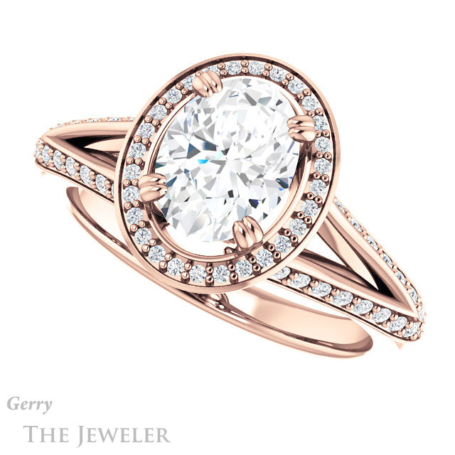 Oval Shaped Forever One Moissanite Engagement Ring #GTJ1221-oval-fo-r 5 Oval Shaped Forever One Moissanite Engagement Ring #GTJ1221-oval-fo-r