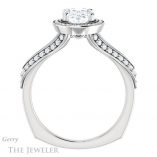 Oval Shaped Forever One Moissanite Engagement Ring #GTJ1221-oval-fo-w