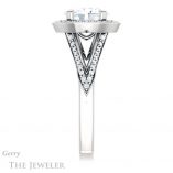 Oval Shaped Forever One Moissanite Engagement Ring #GTJ1221-oval-fo-w