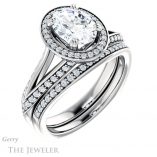 Oval Shaped Forever One Moissanite Engagement Ring #GTJ1221-oval-fo-w