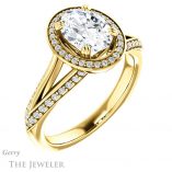 Oval Shaped Forever One Moissanite Engagement Ring #GTJ1221-oval-fo-y