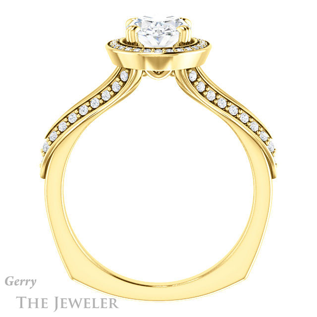 Oval Shaped Forever One Moissanite Engagement Ring #GTJ1221-oval-fo-y