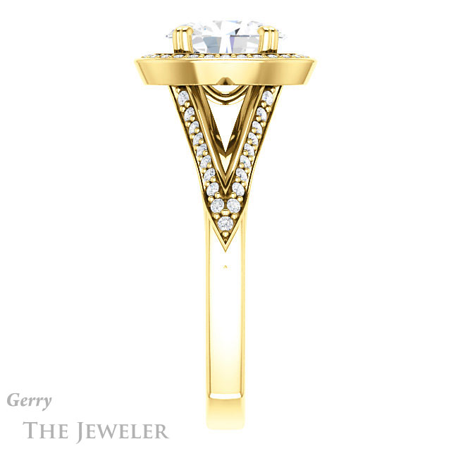 Oval Shaped Forever One Moissanite Engagement Ring #GTJ1221-oval-fo-y