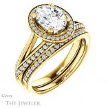 Oval Shaped Forever One Moissanite Engagement Ring #GTJ1221-oval-fo-y