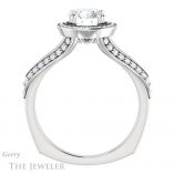 Round Cut Forever One Moissanite Engagement Ring #GTJ1221-round-fo-w