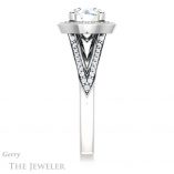 Round Cut Forever One Moissanite Engagement Ring #GTJ1221-round-fo-w