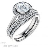 Round Cut Forever One Moissanite Engagement Ring #GTJ1221-round-fo-w
