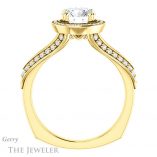 Round Cut Forever One Moissanite Engagement Ring #GTJ1221-round-fo-y