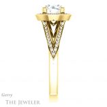 Round Cut Forever One Moissanite Engagement Ring #GTJ1221-round-fo-y