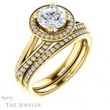 Round Cut Forever One Moissanite Engagement Ring #GTJ1221-round-fo-y