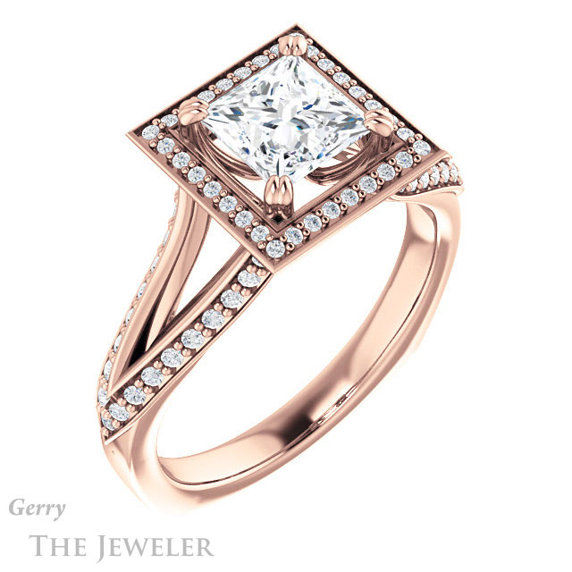 Princess Cut Forever One Moissanite Engagement Ring #GTJ1221-square-fo-r