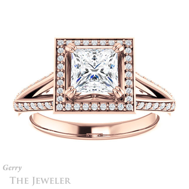 Princess Cut Forever One Moissanite Engagement Ring #GTJ1221-square-fo-r