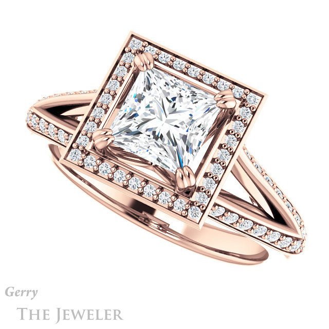Princess Cut Forever One Moissanite Engagement Ring #GTJ1221-square-fo-r