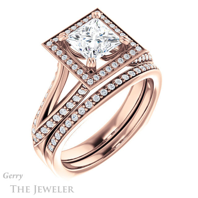 Princess Cut Forever One Moissanite Engagement Ring #GTJ1221-square-fo-r