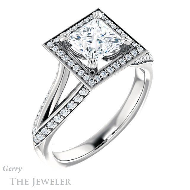 Princess Cut Forever One Moissanite Engagement Ring #GTJ1221-square-fo-w