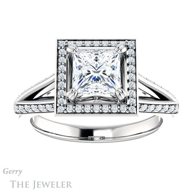 Princess Cut Forever One Moissanite Engagement Ring #GTJ1221-square-fo-w