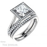 Princess Cut Forever One Moissanite Engagement Ring #GTJ1221-square-fo-w