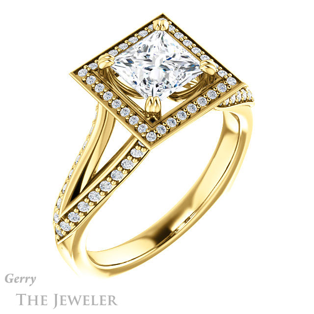 Princess Cut Forever One Moissanite Engagement Ring #GTJ1221-square-fo-y