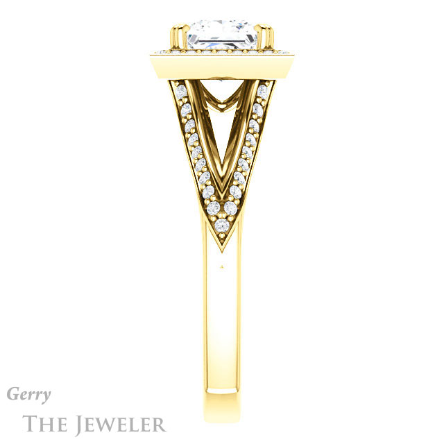 Princess Cut Forever One Moissanite Engagement Ring #GTJ1221-square-fo-y