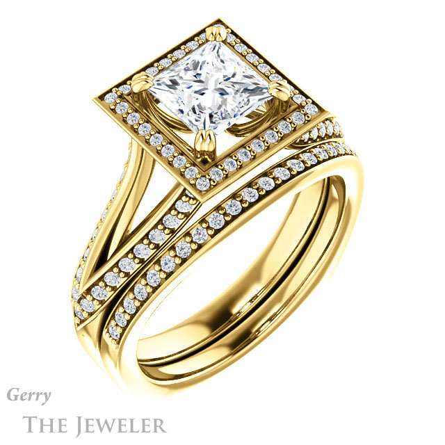 Princess Cut Forever One Moissanite Engagement Ring #GTJ1221-square-fo-y