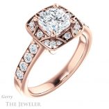 Cushion Cut Forever One Moissanite Engagement Ring #GTJ1222-cushion-fo-r