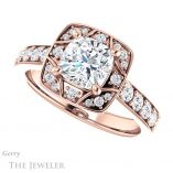 Cushion Cut Forever One Moissanite Engagement Ring #GTJ1222-cushion-fo-r