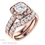Cushion Cut Forever One Moissanite Engagement Ring #GTJ1222-cushion-fo-r