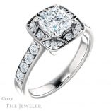 Cushion Cut Forever One Moissanite Engagement Ring #GTJ1222-cushion-fo-w