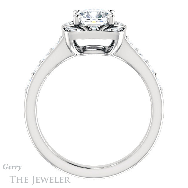 Cushion Cut Forever One Moissanite Engagement Ring #GTJ1222-cushion-fo-w