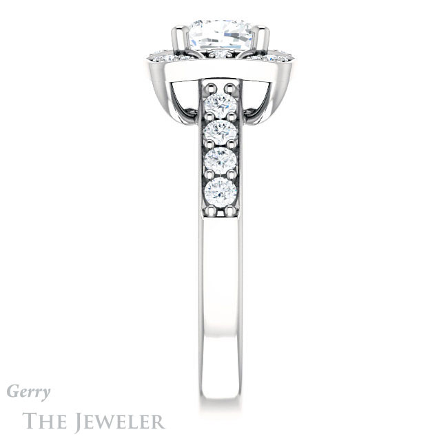 Cushion Cut Forever One Moissanite Engagement Ring #GTJ1222-cushion-fo-w