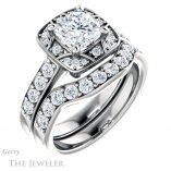 Cushion Cut Forever One Moissanite Engagement Ring #GTJ1222-cushion-fo-w