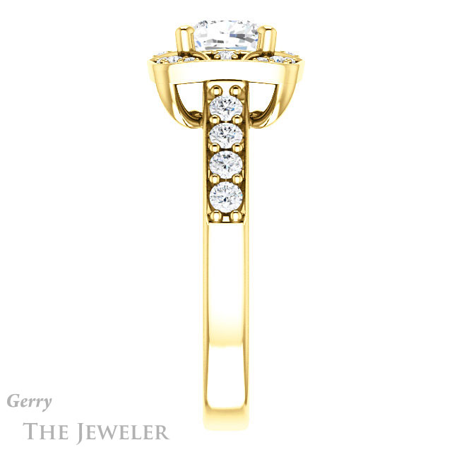 Cushion Cut Forever One Moissanite Engagement Ring #GTJ1222-cushion-fo-y