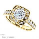 Cushion Cut Forever One Moissanite Engagement Ring #GTJ1222-cushion-fo-y