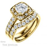 Cushion Cut Forever One Moissanite Engagement Ring #GTJ1222-cushion-fo-y