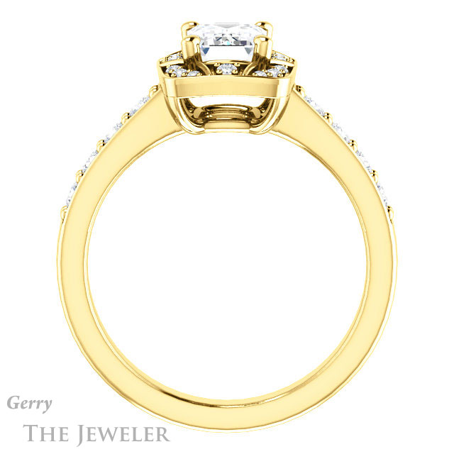 Emerald Cut Forever Brilliant Moissanite Engagement Ring #GTJ1222-emerald-fb-y
