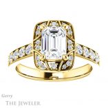 Emerald Cut Forever Brilliant Moissanite Engagement Ring #GTJ1222-emerald-fb-y