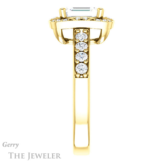 Emerald Cut Forever Brilliant Moissanite Engagement Ring #GTJ1222-emerald-fb-y