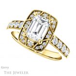 Emerald Cut Forever Brilliant Moissanite Engagement Ring #GTJ1222-emerald-fb-y