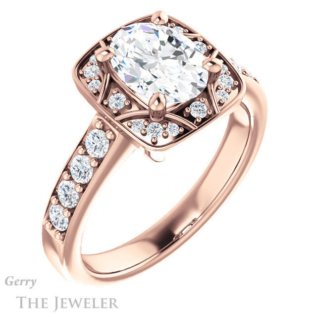 Oval Shaped Forever One Moissanite Engagement Ring #GTJ1222-oval-fo-r 4 Oval Shaped Forever One Moissanite Engagement Ring #GTJ1222-oval-fo-r