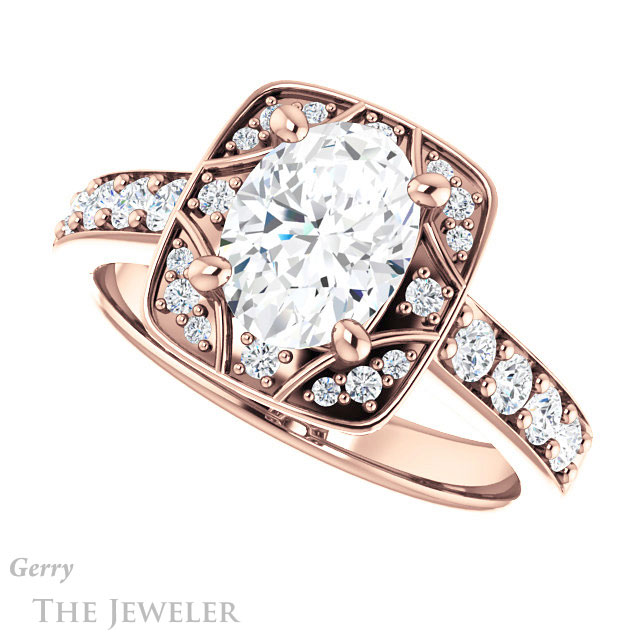 Oval Shaped Forever One Moissanite Engagement Ring #GTJ1222-oval-fo-r 5 Oval Shaped Forever One Moissanite Engagement Ring #GTJ1222-oval-fo-r