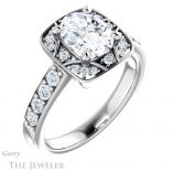 Oval Shaped Forever One Moissanite Engagement Ring #GTJ1222-oval-fo-w