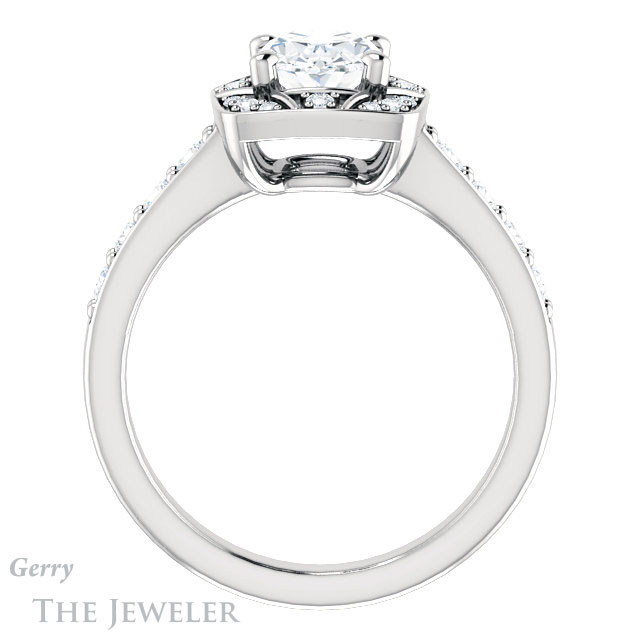 Oval Shaped Forever One Moissanite Engagement Ring #GTJ1222-oval-fo-w