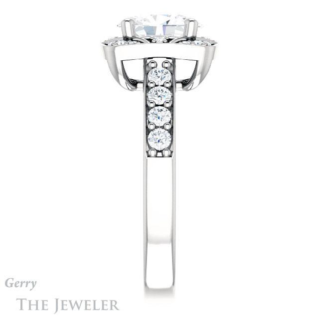 Oval Shaped Forever One Moissanite Engagement Ring #GTJ1222-oval-fo-w