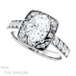 Oval Shaped Forever One Moissanite Engagement Ring #GTJ1222-oval-fo-w