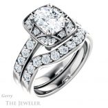 Oval Shaped Forever One Moissanite Engagement Ring #GTJ1222-oval-fo-w