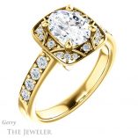 Oval Shaped Forever One Moissanite Engagement Ring #GTJ1222-oval-fo-y