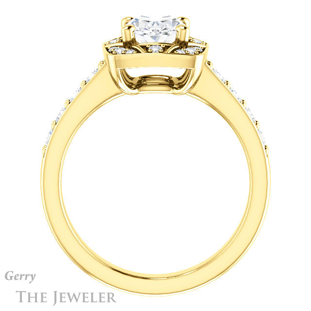 Oval Shaped Forever One Moissanite Engagement Ring #GTJ1222-oval-fo-y
