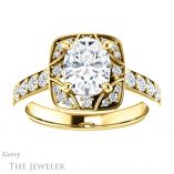 Oval Shaped Forever One Moissanite Engagement Ring #GTJ1222-oval-fo-y