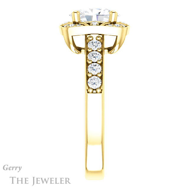 Oval Shaped Forever One Moissanite Engagement Ring #GTJ1222-oval-fo-y